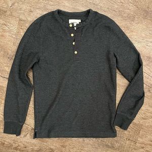 Thick Thermal Long Sleeve Textured Henley - S
